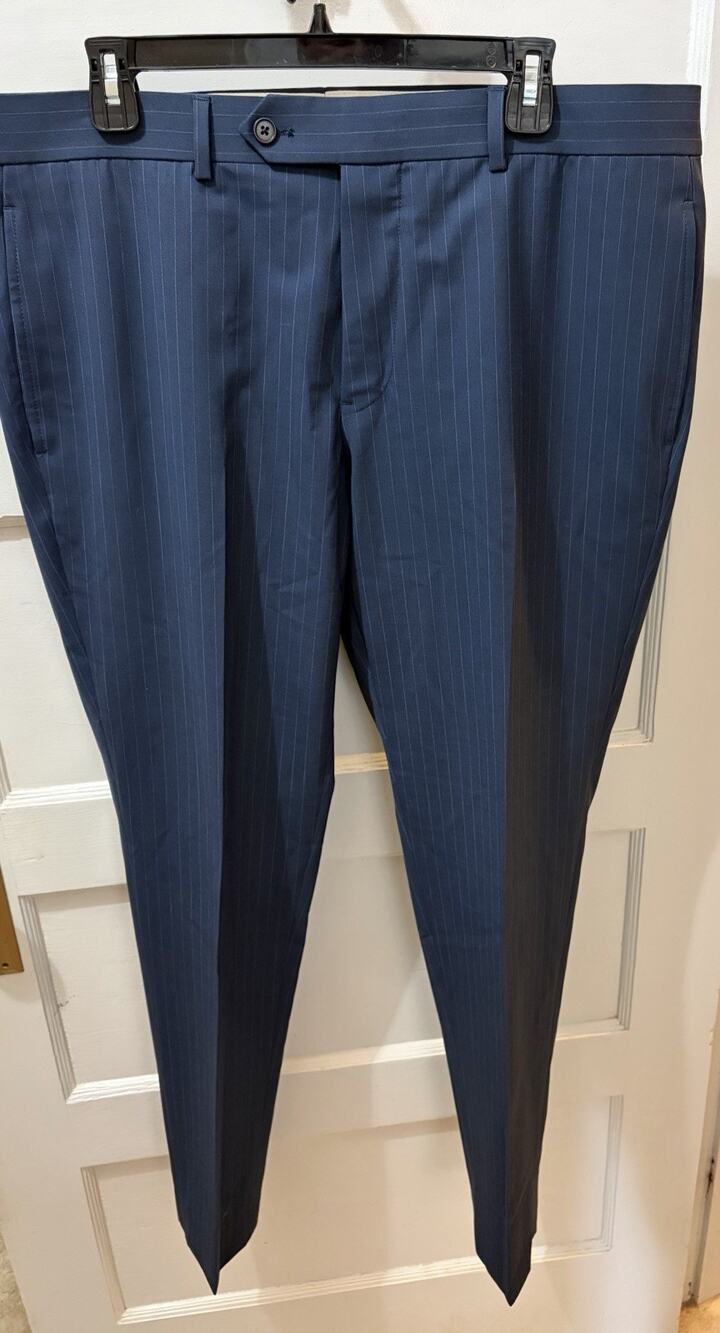Brooks Brothers Navy Blue Striped Slim Fit Pants 36 X 30 Perfect